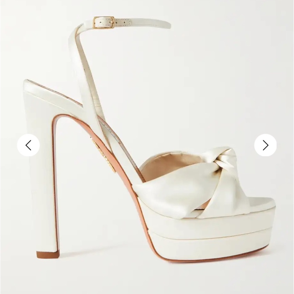 AQUAZZURA
Cupid Plateau 130 knotted satin platform sandals